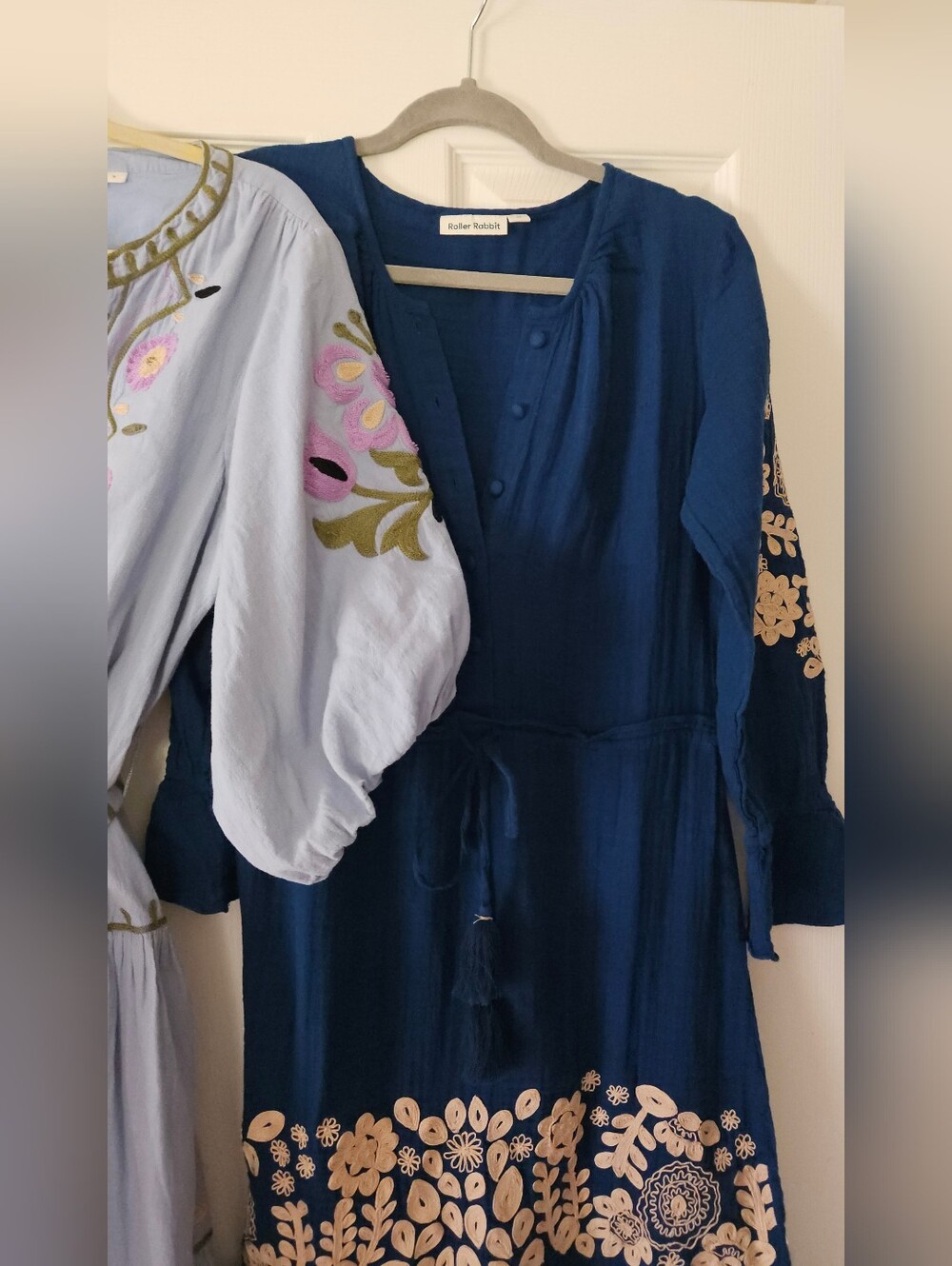✨ Roller Rabbit Embroidered Cotton Boho Maxi Dress Bundle Size XS + Size S - Picture 2 of 7